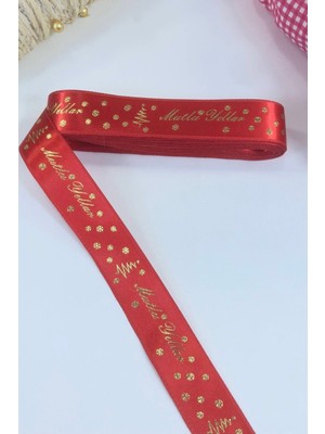Mediterian Kırmızı saten hediye kurdelesi, zarif ve şık paketler, 1 metre fiyatıyla.