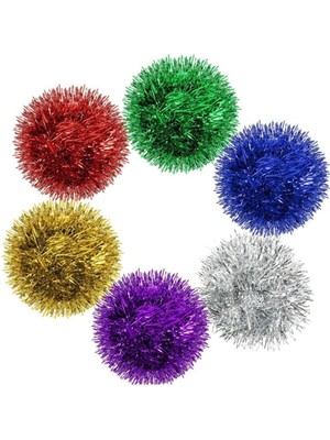 Mediterian Yılbaşı Renkli Dolgun Simli Süs 2 Metre, Neşeli ve Şık Dekorasyon İçin Mavi