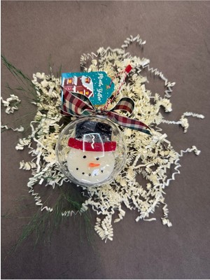 Mediterian Parlak şeffaf kardan adam mum küresi, yılbaşı ve yeni yıl dekorasyonu, beyaz, TR