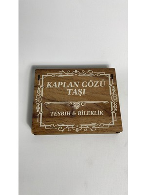 Özel Ahşap Kutulu Kaplan Gözü Taşı Tesbih Bileklik Set Doğal Taşözel Ahşap Kutulu Kaplan Gözü Taşı Tesbih Bileklik Set Doğal Taş