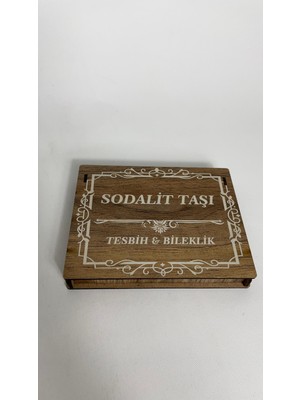 Özel Ahşap Kutulu Sitrin Taşı Tesbih Bileklik Set Doğal Taş