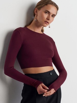 31236 Uzun Kollu Crop Bordo