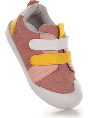 Kiko Kids Şifu Ilk Adım Cırtlı Kız Bebek Spor Ayakkabı Pudra - Sarı