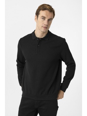 Süvari Polo Yaka Waffle Sweat