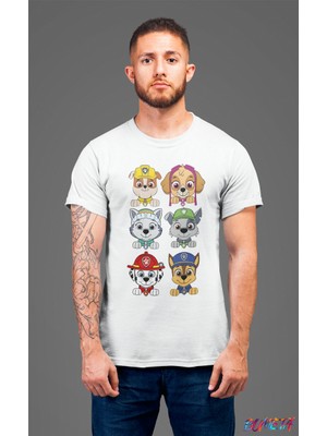Bumeta Paw Petrol Patrol All Karakter Characters Unisex Tişört T-Shirt