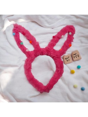 Gigi Giyim Peluş Tavşan Kulaklı Pon Ponlu Taç