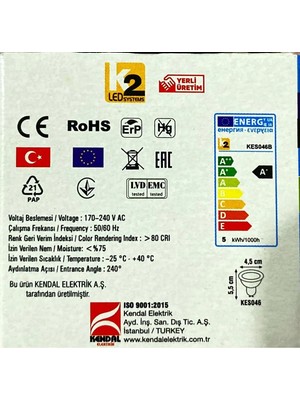 K2 5 Watt Çanak LED Ampul-Sarı Işık