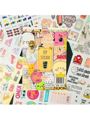 Türkiye'nin Marketi My Dıy Sticker Book 24 * 17  cm  16 Sayfa Özel Tasarım Rengarenk Sticker Kitabı (BAM-1030)