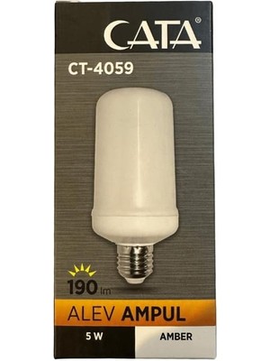 Ledarmy 5W Alev Efekt Ampul (E27 Duy) CT-4059 Cata Amber Renk LED Işık Dekoratif Aydınlatma