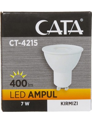 Cata 7W Kırmızı Işık GU10 Duy Spot Çanak LED Ampül CT-4215 1 Adet Lamba