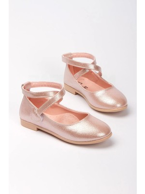 Kız Çocuk Gümüş Bilekten Dolamalı Cırtlı Babet