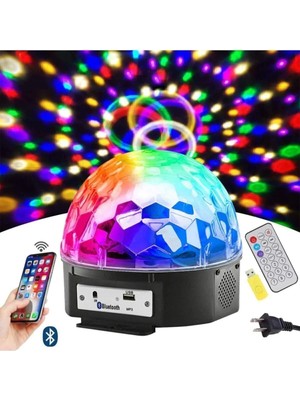 Ledarmy LED Cristal Sihirli Küre Bluetooth'lu Uzaktan Kumandalı Mp3 Çalarlı Parti ve Disko Topu 30W