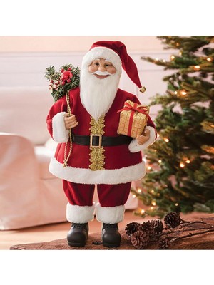 Mediterian Neşeli Noel Baba Yılbaşı Dekoru, 60cm, renk: kırmızı, tatil atmosferini güzelleştirir