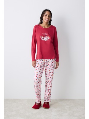 Penti Happy&merry Kırmızı Pantolon Pijama Takımı