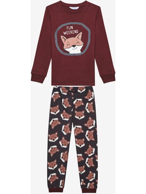 Penti Erkek Çocuk Fun Fox Antik Yeşil Termal Pijama Takımı