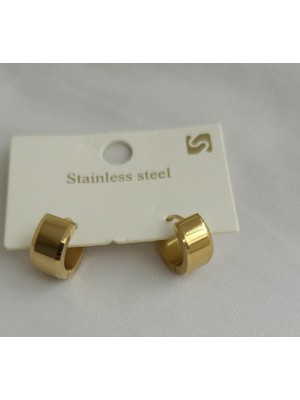 Stainless Steel Çelik Kararma Yapmaz  Gold Küpe