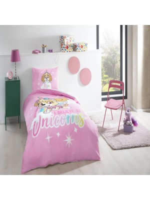 Taç Lisanslı Paw Patrol Sky Glitter Tek Kişilik Nevresim Takımı