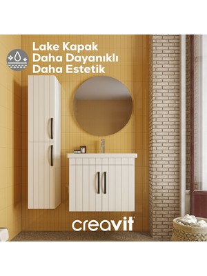 Creavit D10 Eksen Lavabo Dolabı Kapaklı 65 cm Lake Kapak