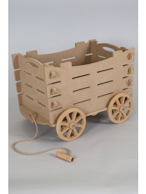 Mediterian 4 Tekerlekli Ahşap Çocuk Oyuncak Kutusu ve Oda Düzenleyici, Bej, 40x50 cm
