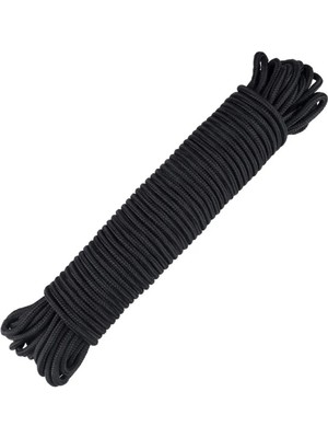 Be Beauty 10 mt 4 mm Siyah Renk Polyester Içi Dolgulu Dağcılık Kamp Gemici Hamak Salıncak Iskota Ipi