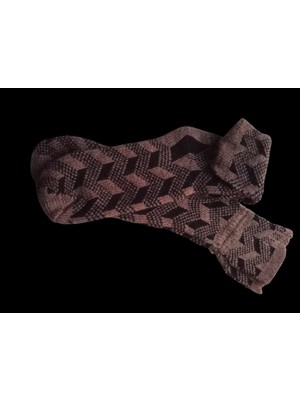 Çorap Patik Yün Lambswool Siyah/kahverengi Renkli Desenli % 50 Yün%50 Akrilik Unisex