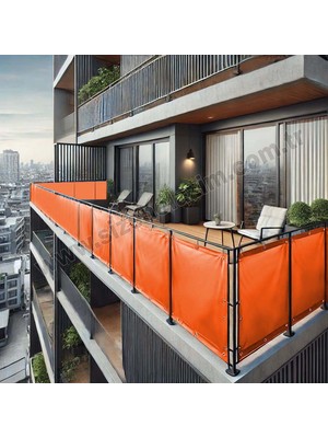 90CM Yükseklikliler Turuncu Pvc Su Geçirmez Balkon Demiri Korkuluk Çit Branda