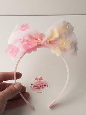 Sweet Twins Accessories Çiçekli Fiyonklu Çocuk Tacı