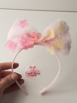 Sweet Twins Accessories Çiçekli Fiyonklu Çocuk Tacı