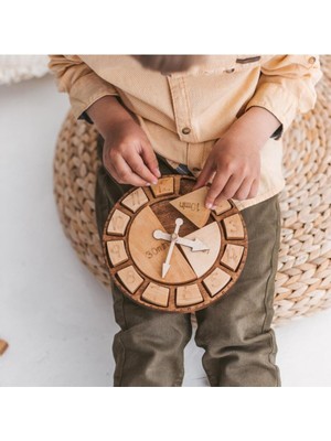 Mediterian Saatleri ve Dakikaları Öğreniyorum Yapboz Montessori Eğitici Oyunu