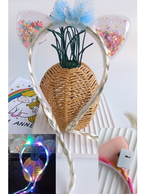 Nisan Kids Kız Çocuk Işıklı Saç Örgülü Doğumgünü&parti Tacı (Pil Dahildir)