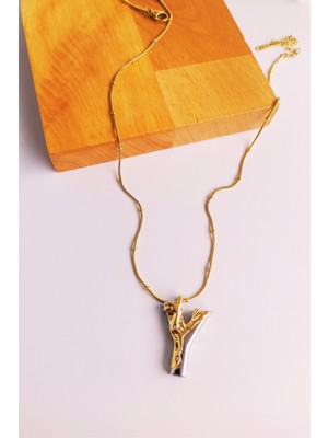 Nisan Kids Kişiye Özel Çift Renkli Çelik Harf Kolye