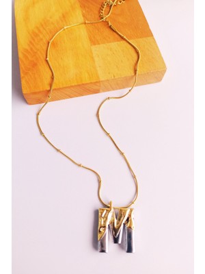 Nisan Kids Kişiye Özel Çift Renkli Çelik Harf Kolye