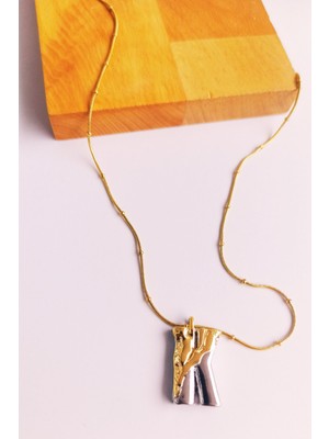 Nisan Kids Kişiye Özel Çift Renkli Çelik Harf Kolye