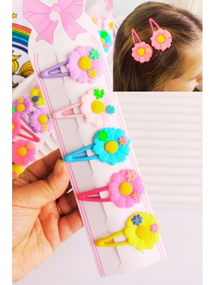 Nisan Kids Renkli Papatya Çıtçıt Toka 5 Adet