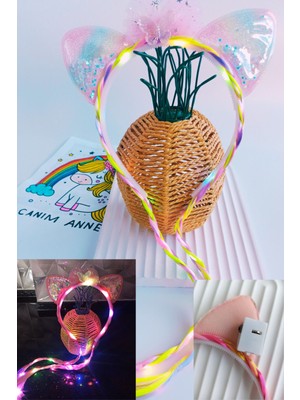 Nisan Kids Kız Çocuk Işıklı Saç Örgülü Doğumgünü&parti Tacı (Pil Dahildir)