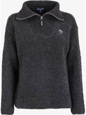 Discovery Expedition Antrasit Melanj Kadın Fermuarlı Yaka Basic Fit Melanj KAZAKD4WL-KZK3450