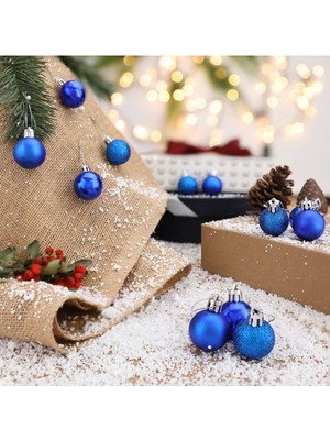 Tekno Trust 12 Li Mavi 2 5 cm Yılbaşı Topu Noel Topu Çam Ağacı Topu Süs Topu