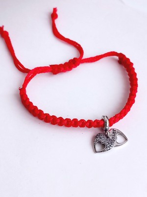 Gümüş Kırmızı Ip Mother Mom Anne Tasarım Charm Kadın Bileklik Yılbaşı Yeni Yıl Hediye