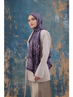 İpekhan Mor Hint Vual Şal -  5008-02