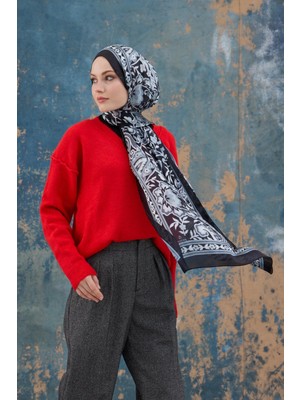 İpekhan Siyah Hint Vual Şal -  5004-10