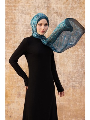 İpekhan Mavi Hint Vual Şal -  5003-09