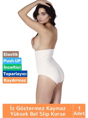 Özel Iz Göstermez Kayma Önleyici Silikonlu Toparlayıcı Etkili Masaj Özellikli Yüksek Bel Slip Korse