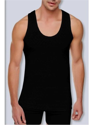 Tutku 6 Adet Ribana Pamuk Penye Siyah Renk Erkek Atlet