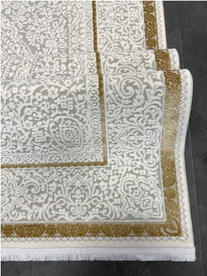 Uzel Woolen Pera Akrilik Salon Halısı,oturma Odası Halısı, Modern Halı 4505-GOLD