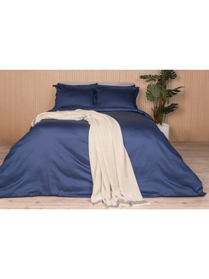 İşbir Yatak Milano Classic Royal Blue (240 Tc) Armürlü Pamuk Saten King Size Nevresim Takımı