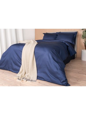 İşbir Yatak Milano Classic Royal Blue (240 Tc) Armürlü Pamuk Saten King Size Nevresim Takımı