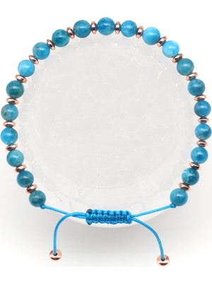 Alibaba Doğaltaş Apatit Doğal Taş Makrome Örme Bileklik Küre Kesim