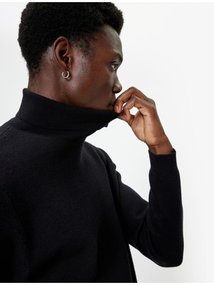 Koton Boğazlı Kazak Triko Basic Uzun Kollu