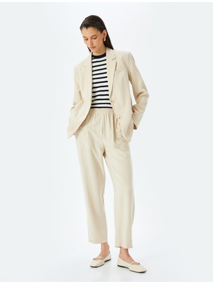 Koton Beli Lastikli Cepli Viskon Pantolon