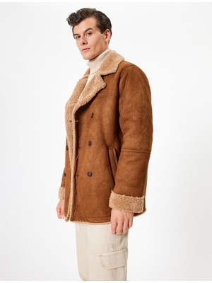 Koton Slim Fit Mont Süet Görünümlü Içi Peluşlu Düğmeli